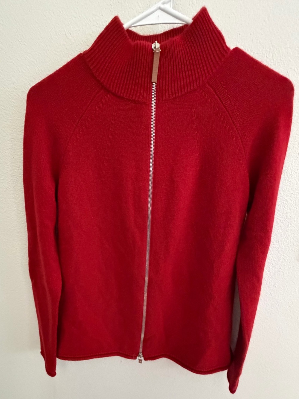 Lafayette 148 New York Zip-Front 100% Cashmere Sweater